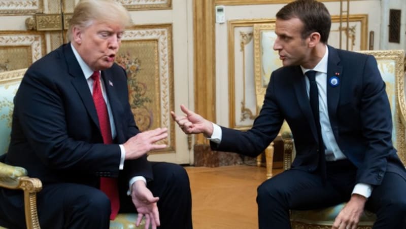 Donald Trump mit Emmanuel Macron (Bild: AFP)