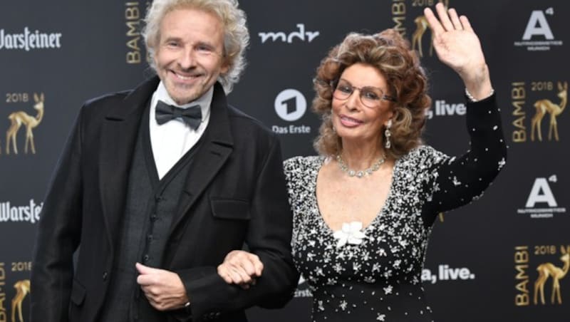 Sophia Loren und Thomas Gottschalk (Bild: AFP)