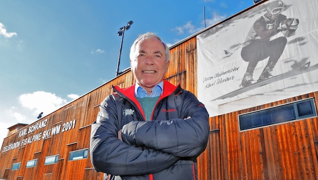 In St. Anton trägt das Zielstadion der WM 2001 den Namen von Karl Schranz. (Bild: Christof Birbaumer)