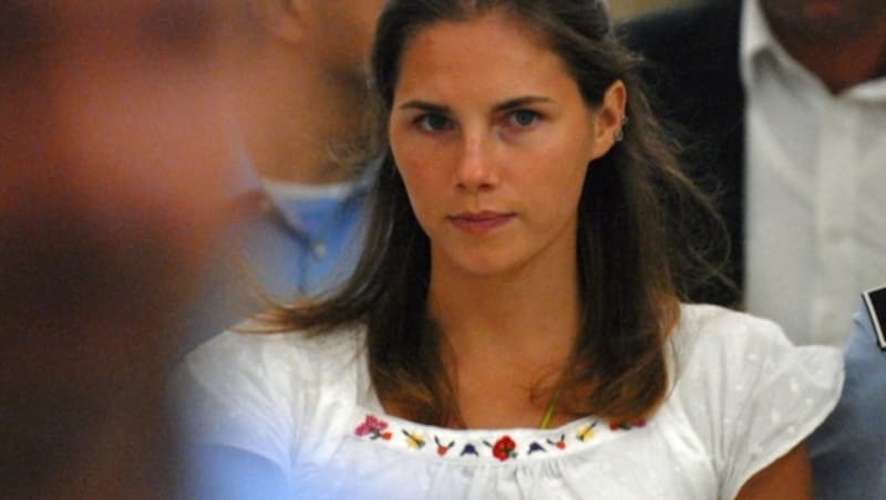 Amanda Knox bei einer Anhörung 2008 im italienischen Perugia (Bild: AFP)