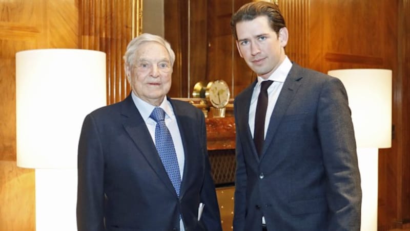 Bundeskanzler Sebastian Kurz und US-Investor George Soros haben unterschiedliche Positionen in der Migrationsfrage. (Bild: APA/BUNDESKANZLERAMT/DRAGAN TATIC)