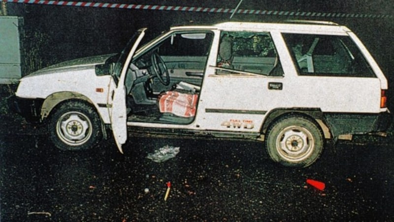 In diesem weißen Auto sprengte sich Franz Fuchs 1997 die Hände weg. (Bild: Reuters)