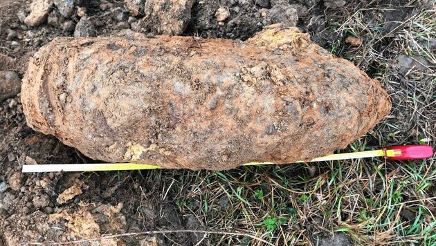 Diese Fliegerbombe wurde in Burgau gefunden (Bild: LPD Steiermark)