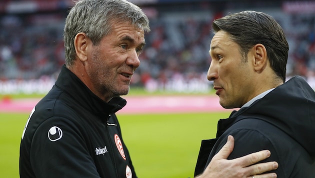 Friedhelm Funkel (li.) mit Ex-Bayern-Coach Niko Kovac (Bild: AP)