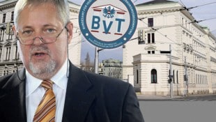 2018 wurde Peter Gridling beim BVT suspendiert. (Bild: APA/HANS KLAUS TECHT, APA/HELMUT FOHRINGER, BVT, krone.at-Grafik)