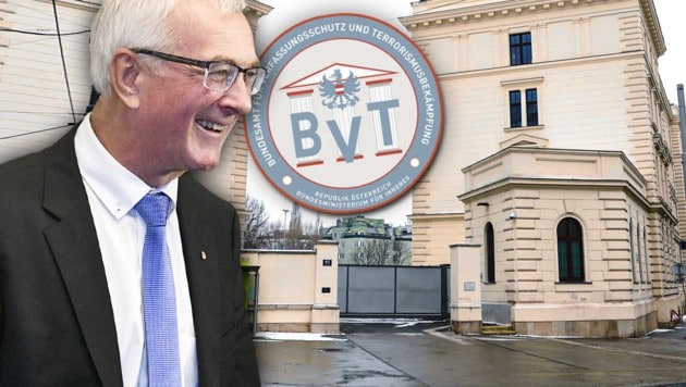 FPÖ-Landesrat Elmar Podgorschek im BVT-U-Ausschuss (Bild: APA/HANS PUNZ, Zwefo, krone.at-Grafik)