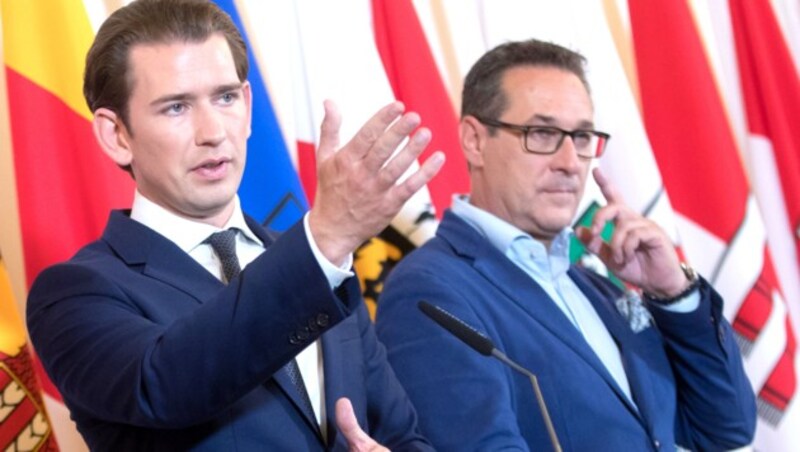 Bundeskanzler Sebastian Kurz und Vizekanzler Heinz-Christian Strache (Bild: APA/GEORG HOCHMUTH)