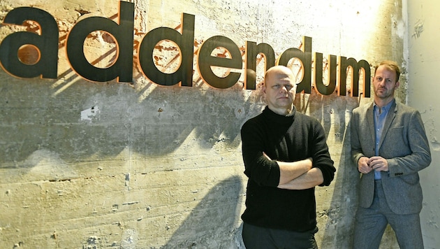 Addendum-Herausgeber Michael Fleischhacker (re.) mit Ex-Digital-Chefredakteur Stefan Kaltenbrunner (Bild: APA/Hans Punz)