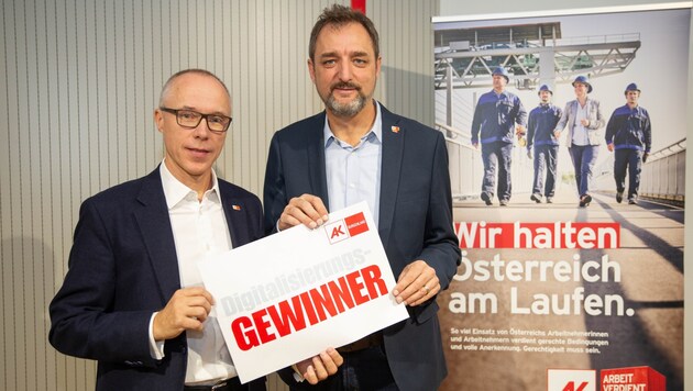 AK-Direktor Thomas Lehner und AK-Präsident Gerhard Michalitsch (Bild: Arbeiterkammer)