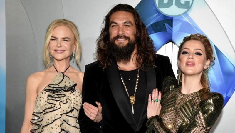 Jason Momoa und Amber Heard standen gemeinsam für den Film „Aquaman“ vor der Kamera. (Bild: AFP)