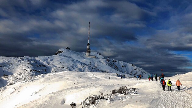 Der Naturpark Dobratsch ist auch im Winter ein beliebtes Bergziel (Bild: Wallner Hannes/Kronenzeitung)