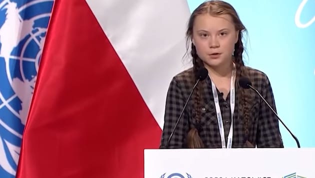 Rund vier Minuten lang sprach die junge Schwedin Greta Thunberg am UN-Klimagipfel vor Politikern aus rund 200 Nationen. (Bild: YouTube.com/United Nations)