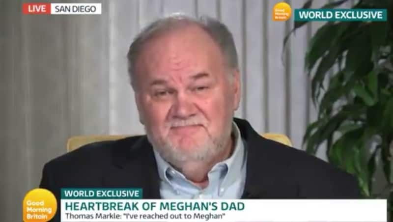 Thomas Markle eine Woche vor Weihnachten in der Sendung „Good Morning Britain“ (Bild: www.twitter.com)