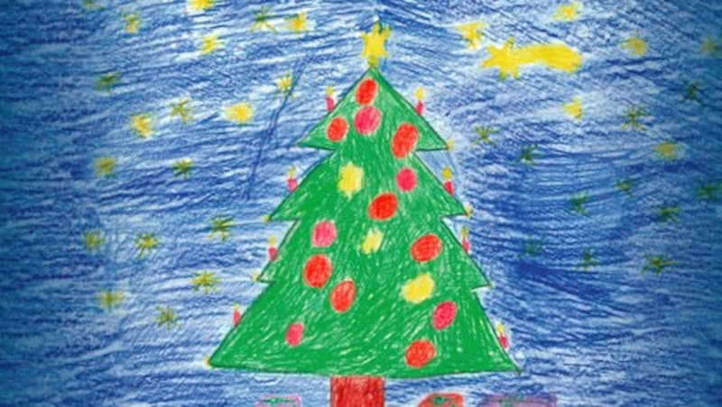 Simon (8) gestaltete diese Weihnachtskarte. (Bild: Dragan Tatic)