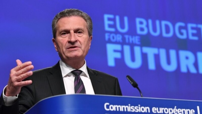 EU-Haushaltskommissar Günther Oettinger (Bild: APA/AFP/Emmanuel DUNAND)