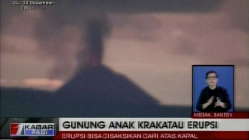 Der Ausbruch des Anak Krakatau im Dezember 2018 (Bild: Associated Press)
