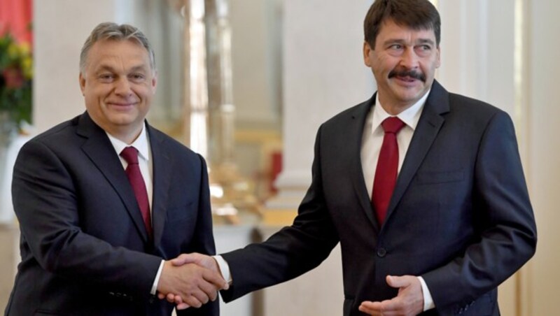 Orban (li.) und Ader (Bild: APA/AFP/ATTILA KISBENEDEK)
