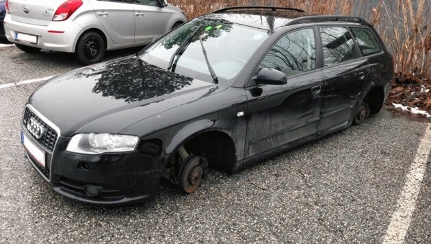 Pinzgauer (28) fand seinen Audi A4 Avant räderlos vor. (Bild: LPD Salzburg)