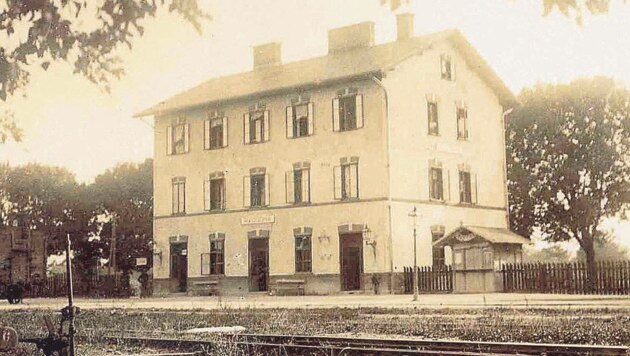 Der Bahnhof von Radkersburg im entscheidenden Jahr 1919 (Bild: Sammlungen Prettner/Klein)