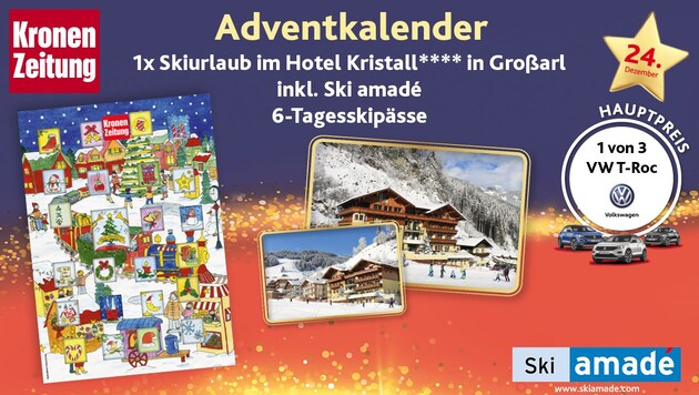 (Bild: Kronen Zeitung, Ski amade, VW)