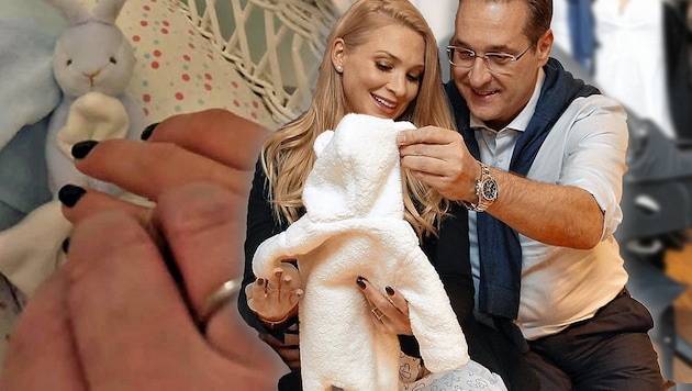 Vizekanzler Heinz-Christian Strache ist einer der wenigen Väter, die nach der Geburt eines Kindes einen Papamonat antreten. (Bild: Reinhard Holl, facebook.com, krone.at-Grafik)