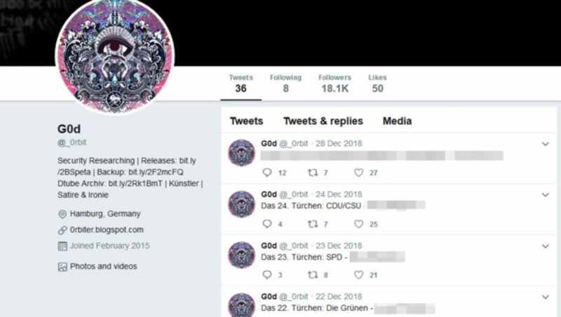 Auf diesem - mittlerweile gelöschten - Twitter-Account wurden die Daten veröffentlicht. (Bild: AFP )