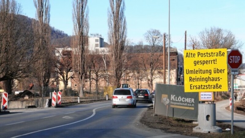 Alte Poststraße bei Reininghaus wird ab 21. Jänner gesperrt - bis 31. Dezember 2019. (Bild: Jauschowetz Christian)