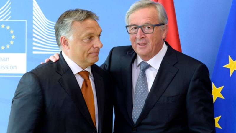 Viktor Orban und Jean-Claude Juncker (Bild: APA/AFP)