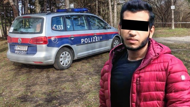 Yazan A. steht im Verdacht, eine 16-Jährige in Wiener Neustadt, seine Ex-Freundin, getötet zu haben. (Bild: APA/EINSATZDOKU/LECHNER, zVg, krone.at-Grafik)