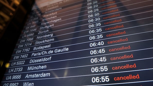 Am Flughafen Hamburg wird am Donnerstag und Freitag wieder gestreikt. (Bild: APA/AFP/DPA/Christian Charisius)