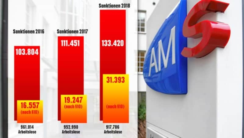 (Bild: Neumayr/MMV, AMS, krone.at-Grafik)