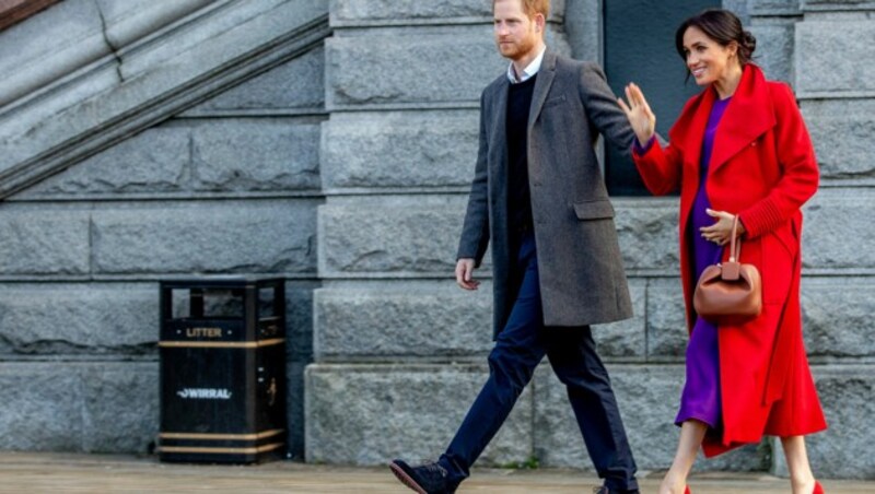 Prinz Harry und seine schwangere Frau Herzogin Meghan (Bild: AP)