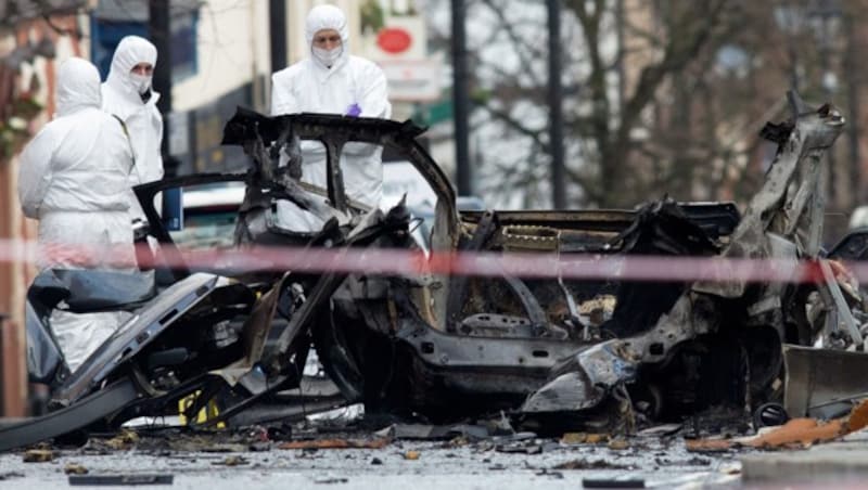 In Londonderry, Nordirland, explodierte eine Autobombe. (Bild: AFP)