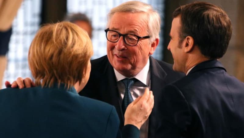 EU-Kommissionspräsident Jean-Claude Juncker war ebenfalls in Aachen anwesend. (Bild: APA/dpa/Oliver Berg)