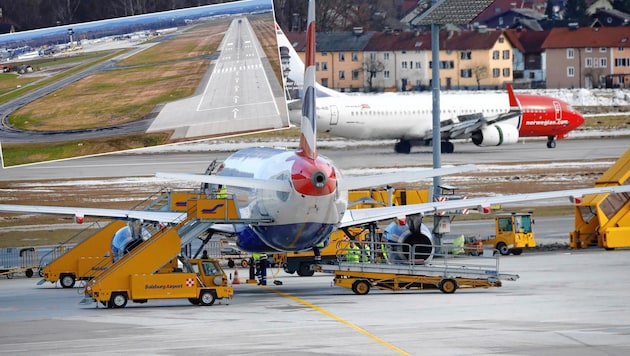 Landebahn am Salzburger Flughafen wird saniert (Bild: MARKUS TSCHEPP)