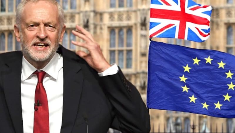 Labour-Chef Jeremy Corbyn (Bild: APA/AFP/Paul ELLIS, APA/Daniel LEAL-OLIVAS, krone.at-Grafik)