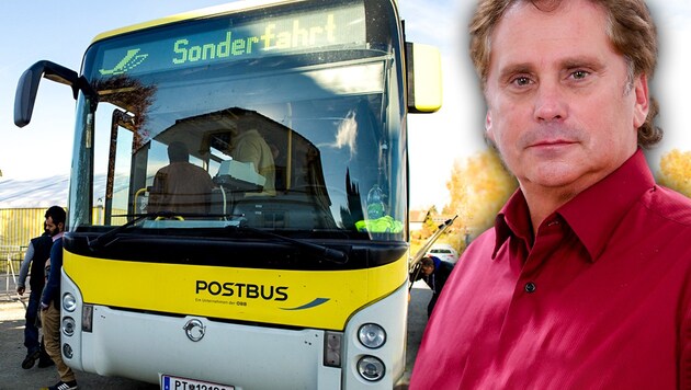 Postbus-Zentralbetriebsratschef Robert Wurm ist entsetzt über die Zustimmung seiner Gewerkschaft zum neuen Busfahrer-Kollektivvertrag. (Bild: APA/dpa/Angelika Warmuth, zVg, krone.at-Grafik)