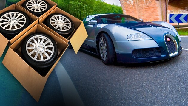 (Bild: Bugatti, eBay/genuinewheel, krone.at-Grafik)