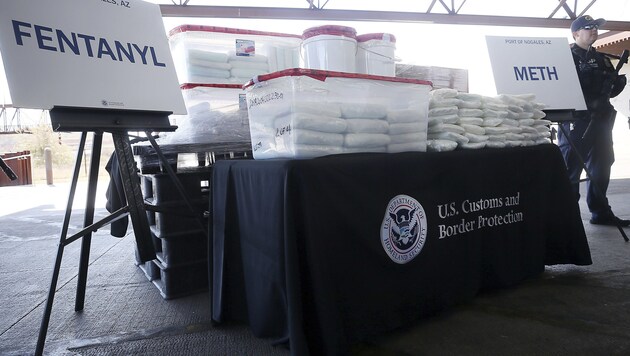 115 Kilogramm Fentanyl und 179 Kilogramm Meth konnte die US-Polizei sicherstellen. (Bild: AP)