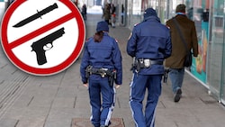 Wien zieht bei Waffenverbotszonen mit und ist sogar für eine österreichweite Regelung. (Bild: Zwefo, stock.adobe.com, krone.at-Grafik)
