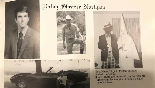 Das rassistische Foto auf der Jahrbuchseite von Ralph Northam bringt Viriginias Gouverneur nun in Bedrängnis. (Bild: AP)