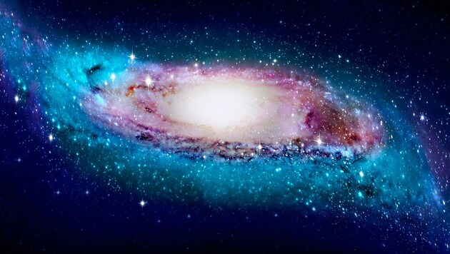 Die gebogene Milchstraße (künstlerische, leicht übertriebene Darstellung) (Bild: Chinese Academy of Sciences/Xiaodian Chen)