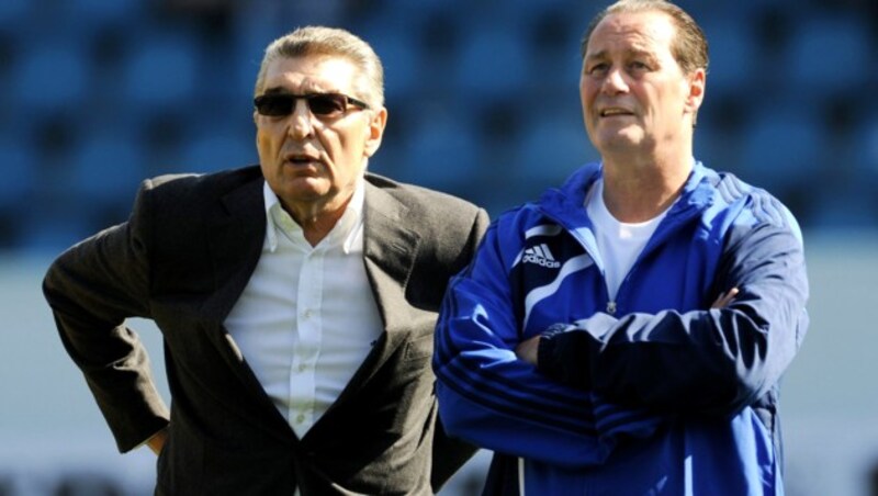 Einstiges Top-Duo: Manager Rudi Assauer mit Huub Stevens. (Bild: GEPA)