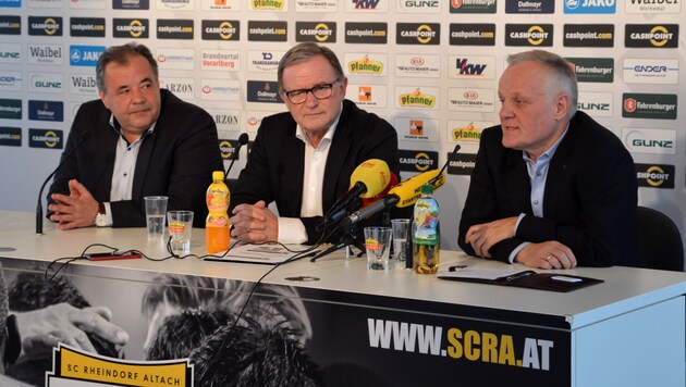Peter Pfanner, Karlheinz Kopf und Werner Gunz (Bild: SCR Altach)