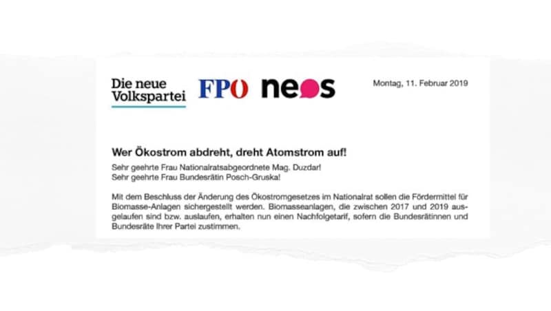 Diesen gemeinsamen Brief haben ÖVP, FPÖ und NEOS der SPÖ geschickt. (Bild: "Krone")