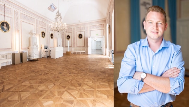 Christian Sterrer führt „Die Bodenlegerei“. Ob Wohnhäuser oder der Haydnsaal im Schloss Esterhazy: Massivholztafelparkett-Böden sind echte Hingucker. (Bild: Die Bodenlegerei)