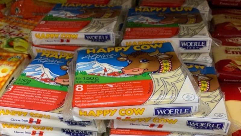 „Happy Cow“-Käse gibt es auch. (Bild: krone.tv)