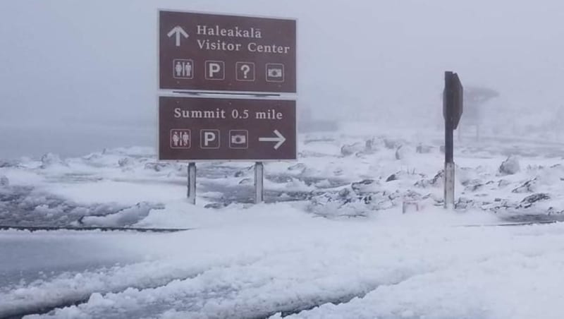 Auch im Haleakalā National Park hieß es „Schnee unter“. (Bild: instagram.com)