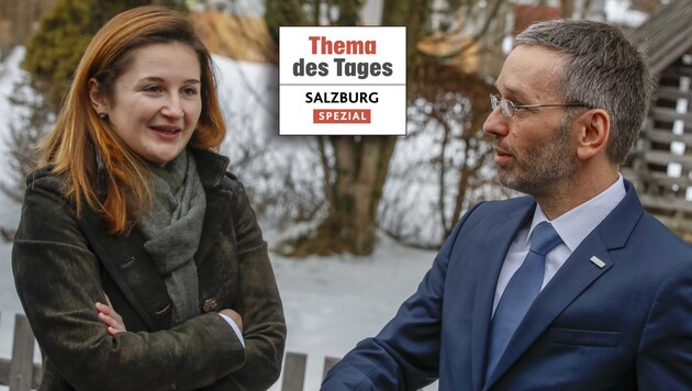 Marlene Svazek mit Innenminister Herbert Kickl (Bild: Markus Tschepp)