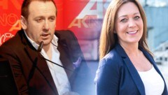 AK-Rat Samir Kesetovic streitet mit FP-Landtagsmandatarin Vesna Schuster. (Bild: FPÖ Niederösterreich, zVg, krone.at-Grafik)